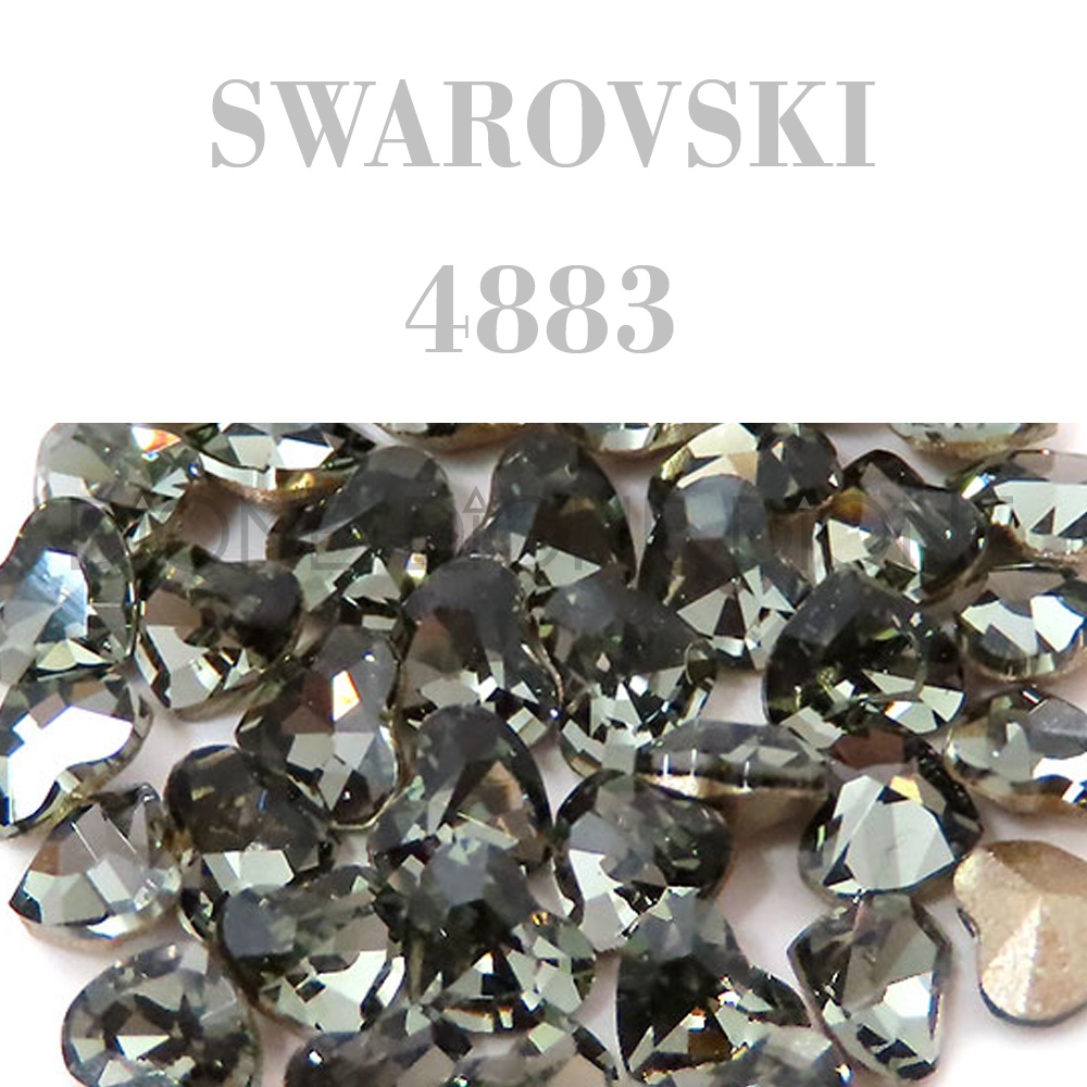 스와로브스키V컷스톤 4883 미니하트팬시 3.6x3.1mm 블랙다이아몬드 (3개입)