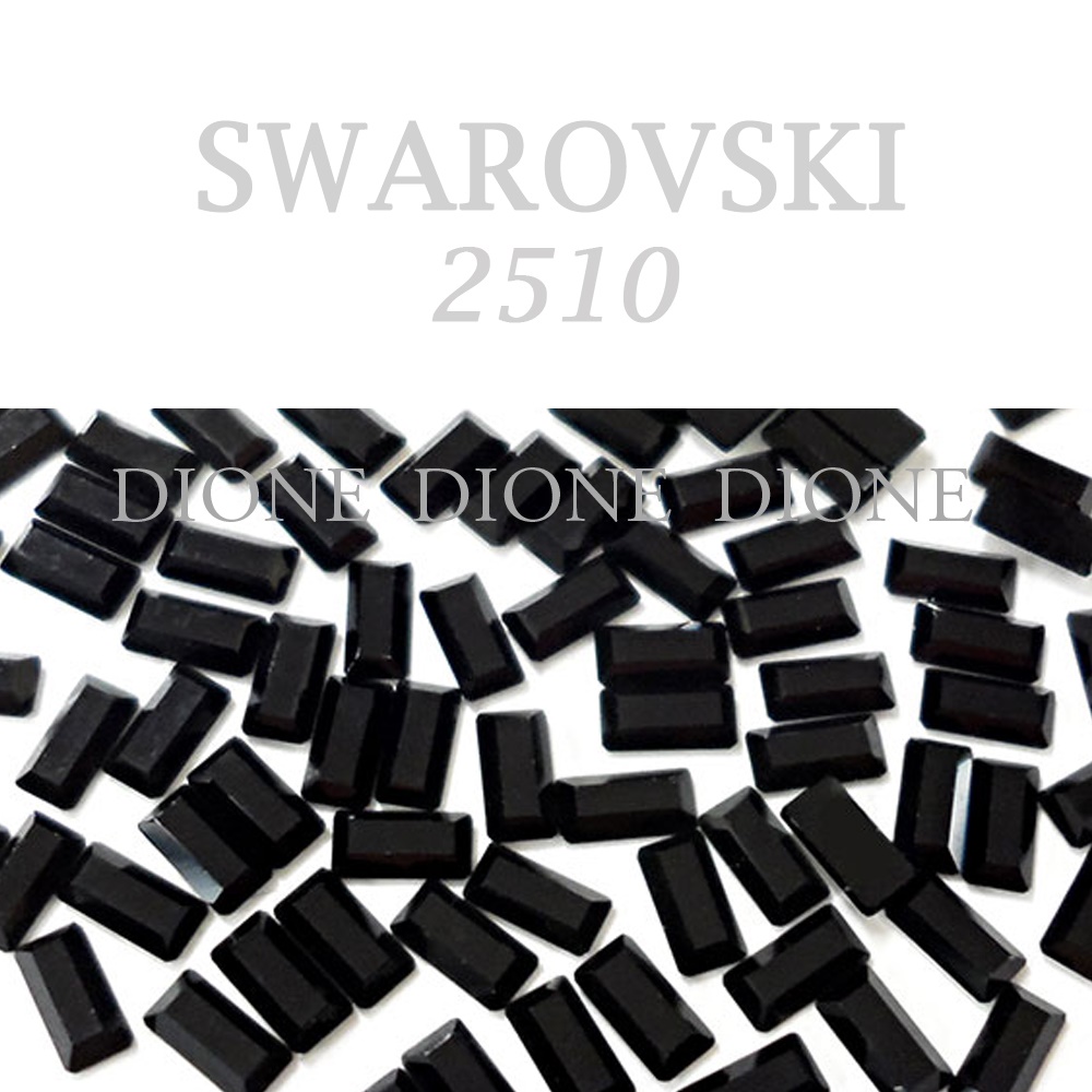 스와로브스키평스톤 2510 사각팬시 3.7x1.9mm 제트 (10개입)