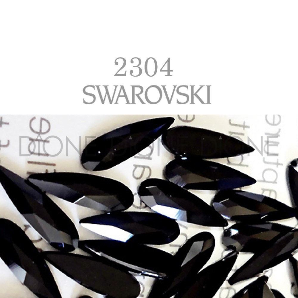 스와로브스키평스톤 레인드롭2304 제트 10x2.8mm(5개입)