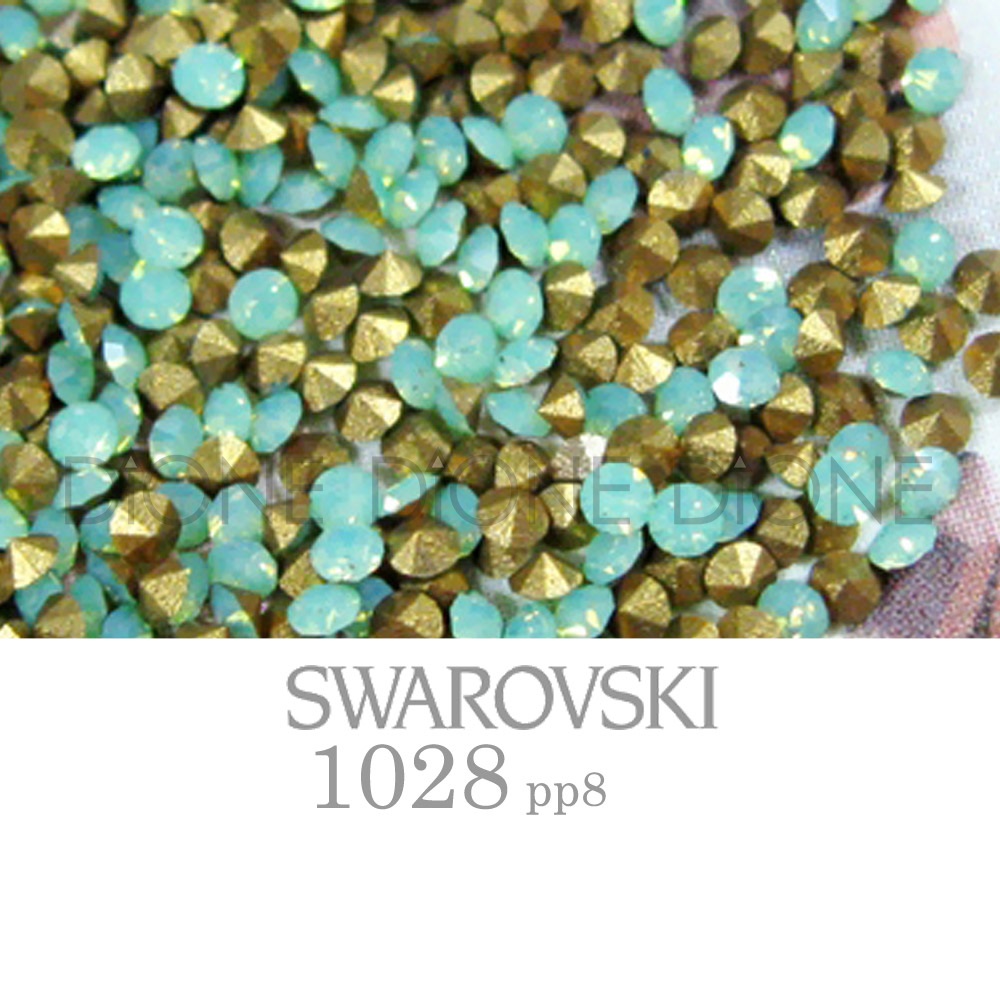 스와로브스키V컷스톤 실리온챠톤1028 그린오팔 pp8/1.45mm(100개입)